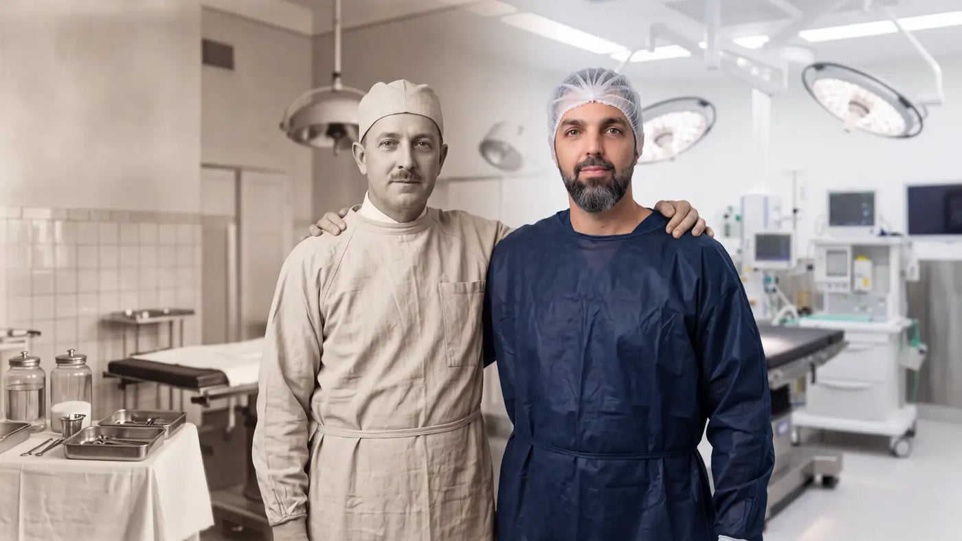 Physician reviewing a surgical procedure video as part of structured preparation between clinical cases.